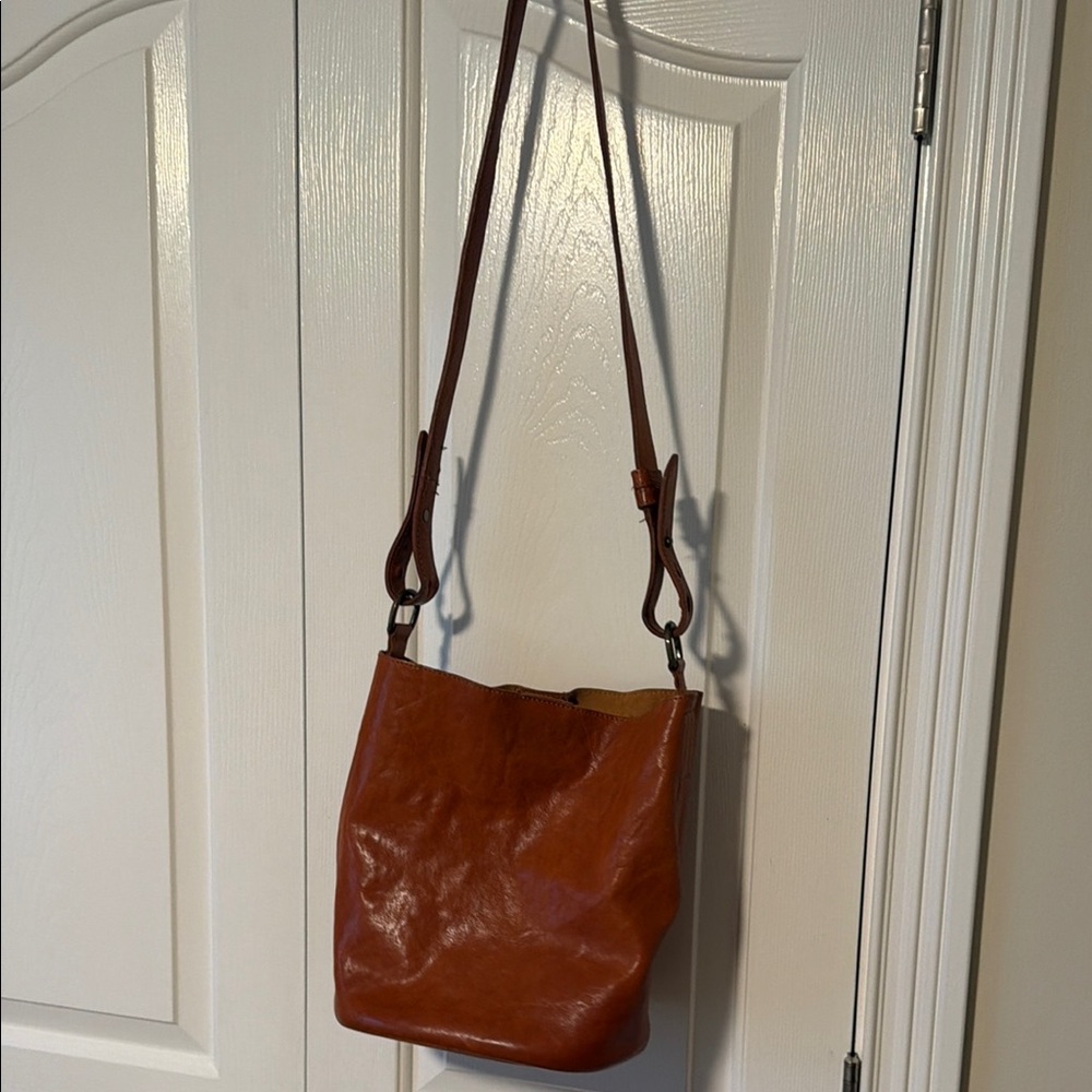 Moore and Gile Brown Leather Crossbody Bag